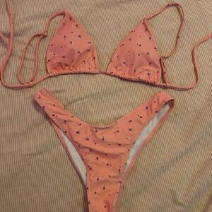 floral pink swimsuit